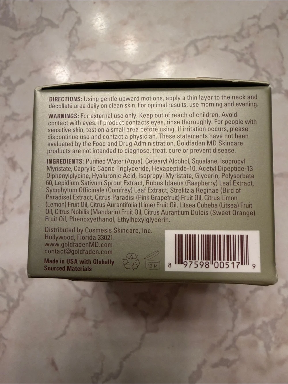 GOLDFADEN MD -Plant Profusion Lifting Neck Cream